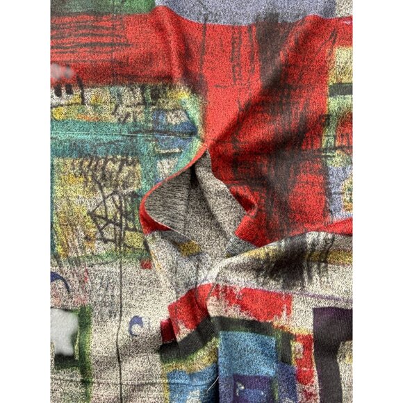 Inoah Abstract Poncho Top With Cowl Neckline Art to Wear Womens Size XS - Picture 6 of 8